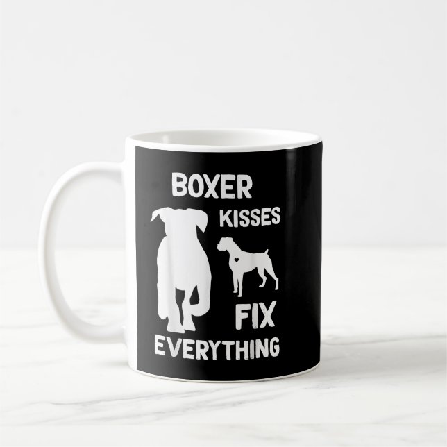 Boxer kisses fix everything Boxer dog mum Boxer da Coffee Mug (Left)