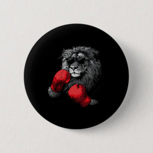 Boxer Lion Portrait Motif Wildlife Kickboxing Love 6 Cm Round Badge