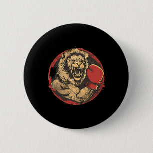 Boxer Lion Portrait Motif Wildlife Kickboxing Love 6 Cm Round Badge