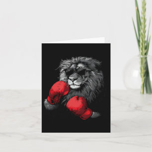 Boxer Lion Portrait Motif Wildlife Kickboxing Love Card