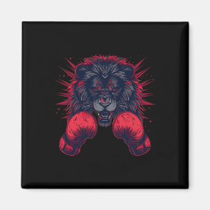 Boxer Lion Portrait Motif Wildlife Kickboxing Love Magnet