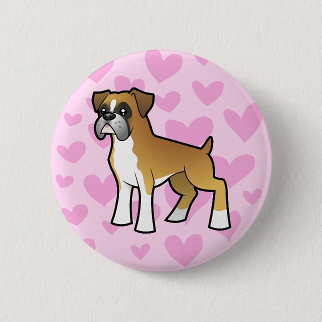 Boxer Love 6 Cm Round Badge (Front)