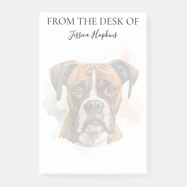 Boxer Lover Monogrammed Dog Post-it Notes (Front)