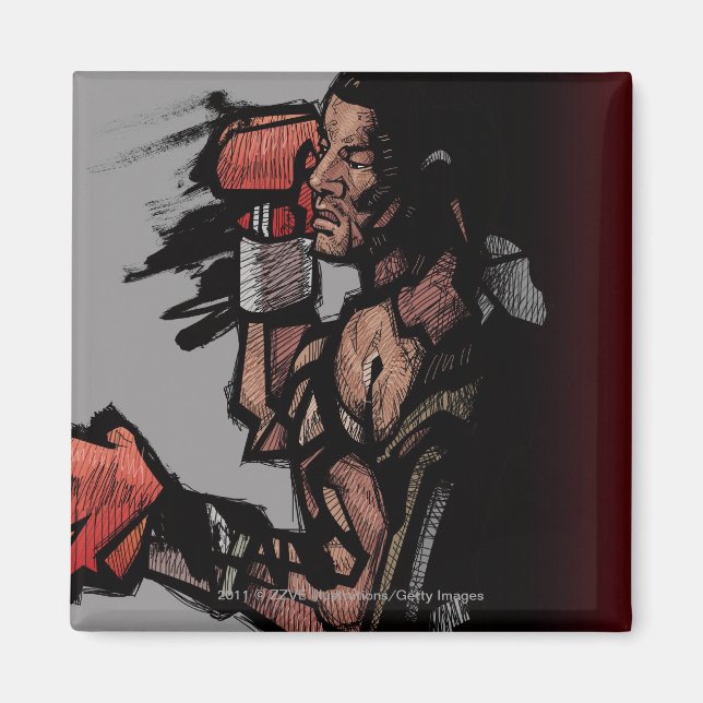 Boxer lying down magnet (Front)