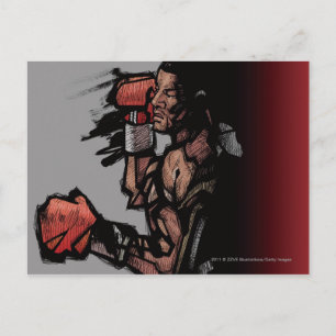 Boxer lying down postcard