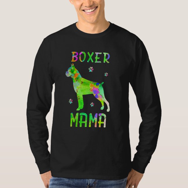 Boxer Mama Colourful Dog Mum T-Shirt (Front)
