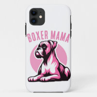 Boxer Mama: Cute Pink Boxer Dog Silhouette  