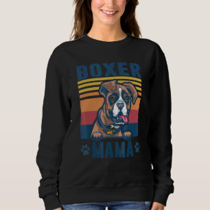 Boxer Mama Mother Retro Dog Mum 3 Sweatshirt