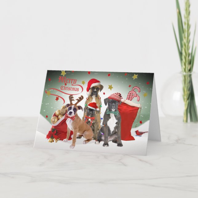 Boxer Merry Christmas Cards (Front)