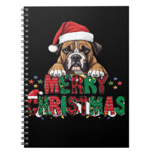 Boxer - Merry Christmas Dog Oversized T-Shirt Notebook