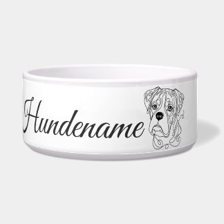 Boxer Minimalist Line Art personalized bowl