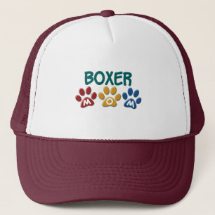 BOXER MOM Paw Print 1 Trucker Hat