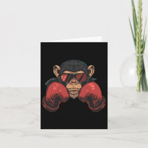 Boxer Monkey With Boxing Gloves Kickboxing Funny B Card