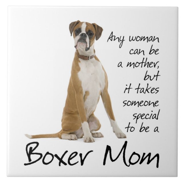 Boxer Mum Ceramic Tile (Front)