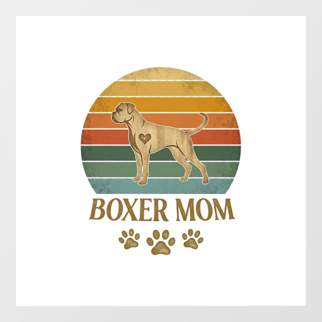 Boxer Mum Dog Retro Sunset Paw Prints_1 (Sheet)
