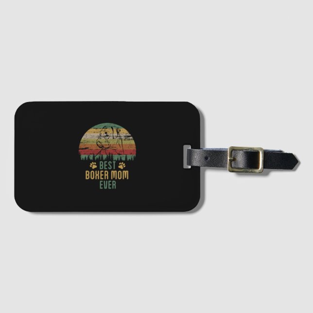 Boxer mum luggage tag (Front Horizontal)
