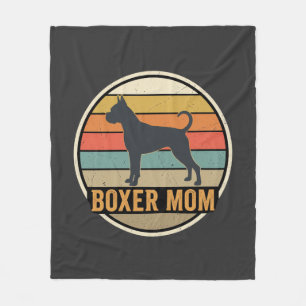 Boxer Mum Retro Sunset Dog Fleece Blanket