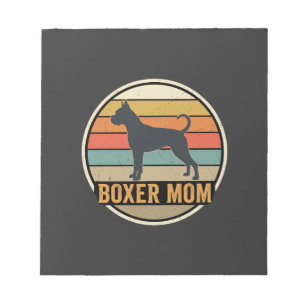 Boxer Mum Retro Sunset Dog Notepad