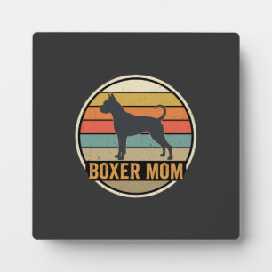 Boxer Mum Retro Sunset Dog Plaque
