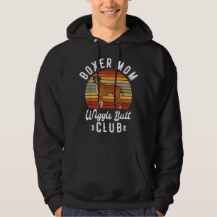 Boxer mum wiggle butt club for a Boxer Lover Dog Hoodie