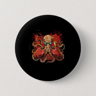 Boxer Octopus Lover Ocean Sea Creature Funny Boxin 6 Cm Round Badge