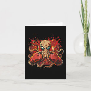 Boxer Octopus Lover Ocean Sea Creature Funny Boxin Card
