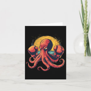 Boxer Octopus Lover Ocean Sea Creature Funny Boxin Card