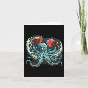 Boxer Octopus Lover Ocean Sea Creature Funny Boxin Card