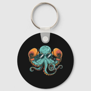 Boxer Octopus Lover Ocean Sea Creature Funny Boxin Key Ring