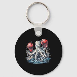 Boxer Octopus Lover Ocean Sea Creature Kickboxing Key Ring