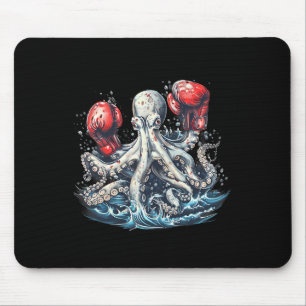 Boxer Octopus Lover Ocean Sea Creature Kickboxing  Mouse Pad