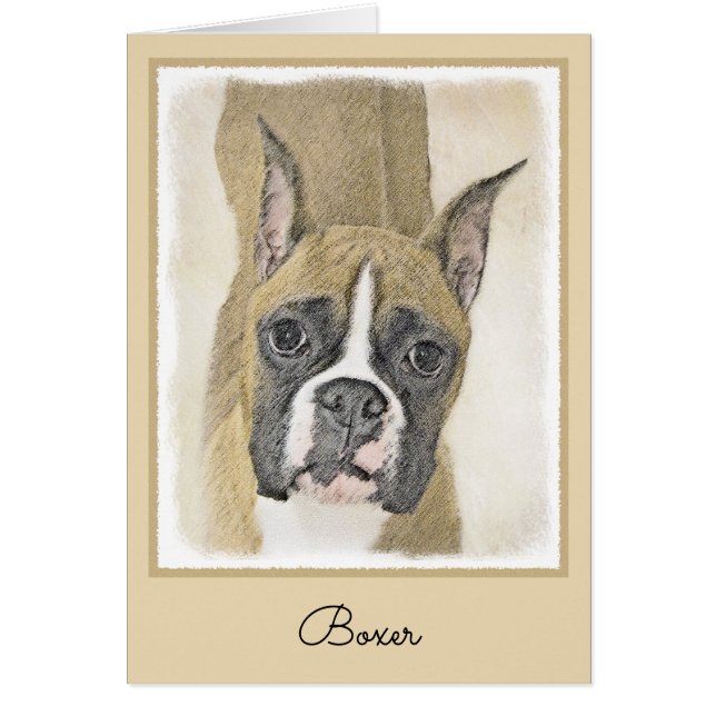 Boxer Painting - Cute Original Dog Art (Front)