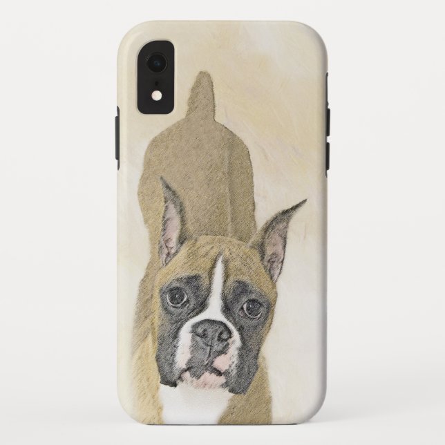 Boxer Painting - Cute Original Dog Art Case-Mate iPhone Case (Back)