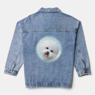 Boxer Painting - Cute Original Dog Art Denim Jacket