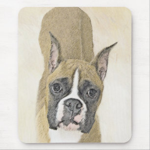 Boxer Painting - Cute Original Dog Art Mouse Pad