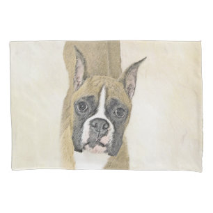 Boxer Painting - Cute Original Dog Art Pillowcase