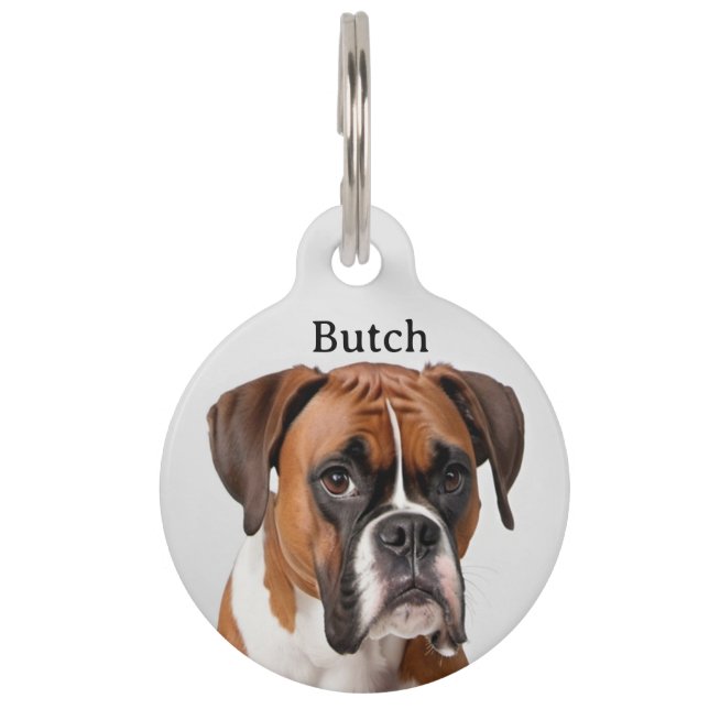 Boxer Personalise Pet ID Tag (Front)