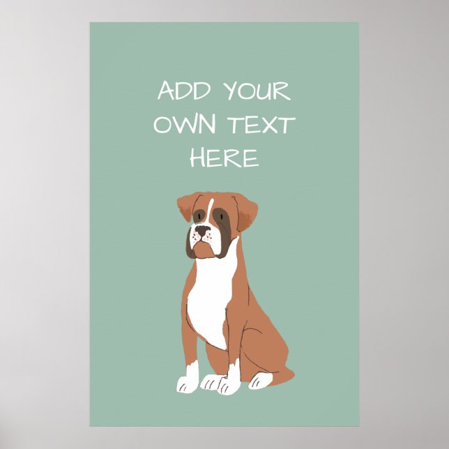 Boxer Personalised Dog Name Poster (Front)