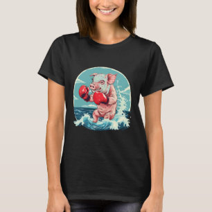 Boxer Pig With Boxing Gloves Kickboxing Funny Boxi T-Shirt