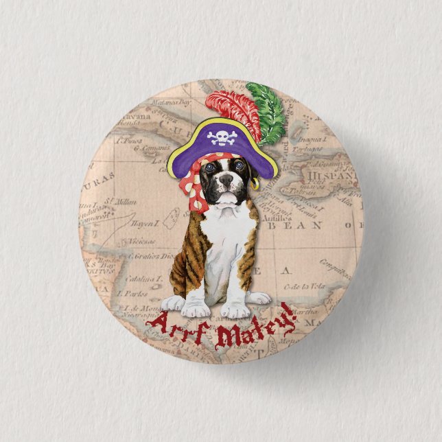 Boxer Pirate 3 Cm Round Badge (Front)