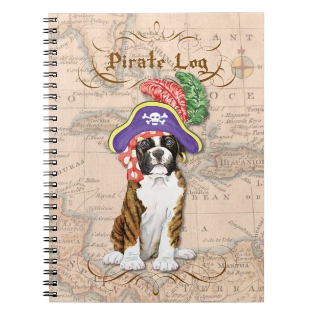 Boxer Pirate Spiral Notebook (Front)