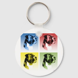 Boxer Pop Art Key Ring