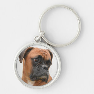 Boxer Portrait Key Ring
