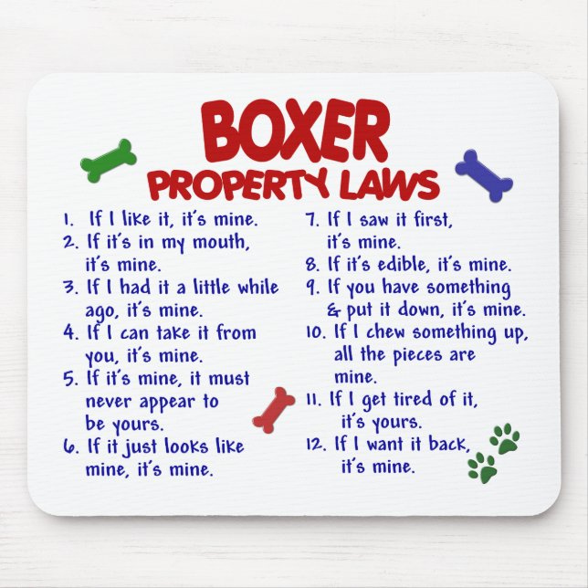 Boxer Property Laws 2 Mouse Pad (Front)