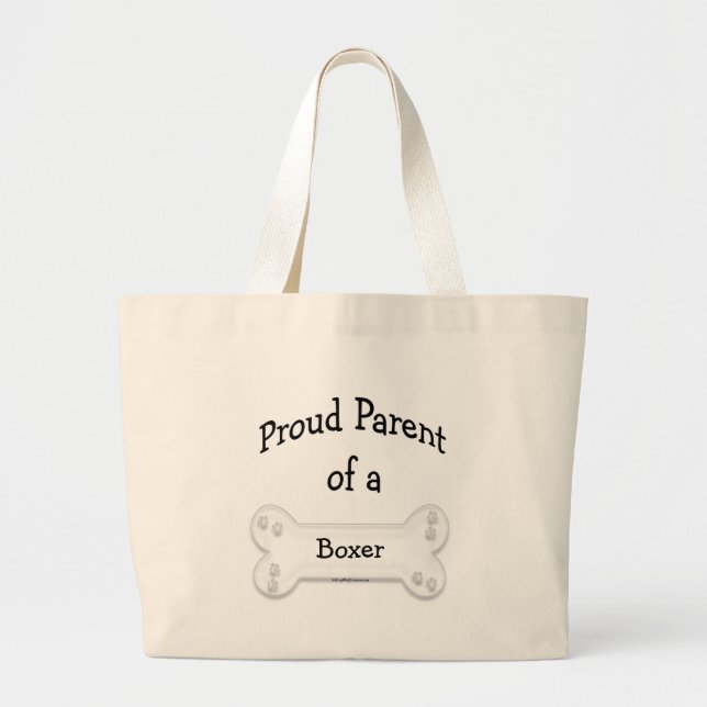 Boxer Proud Parent Large Tote Bag (Front)