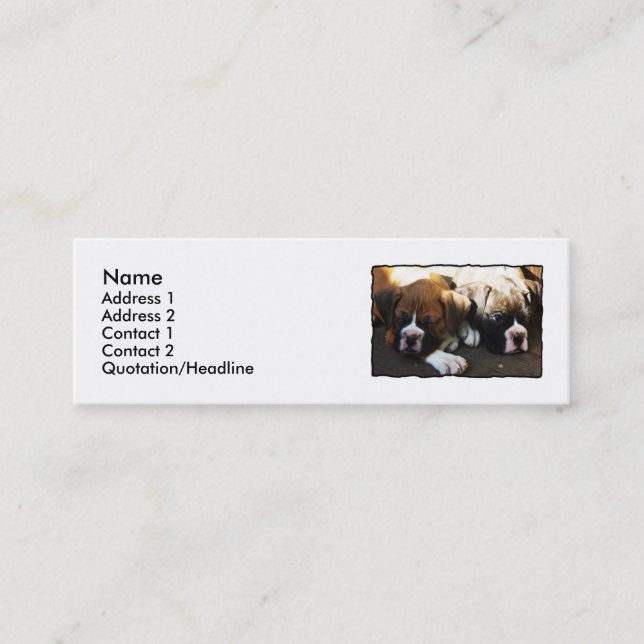 Boxer puppies skinny business cards (Front)