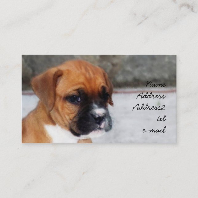 Boxer puppy business card (Front)
