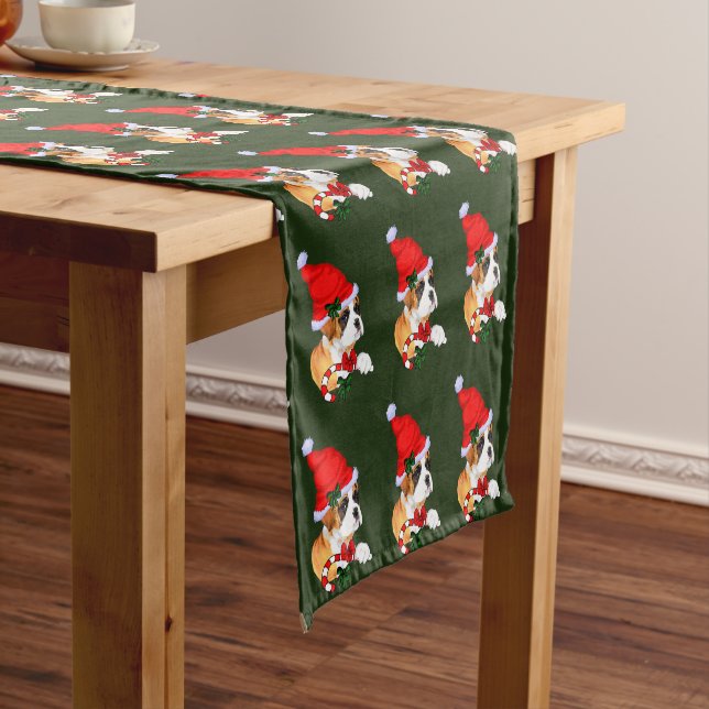 Boxer Puppy Christmas Short Table Runner (In Situ)