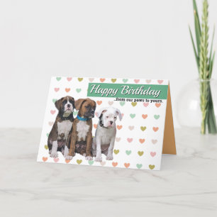 Boxer Puppy Dog Cards - Personalised Birthday Card