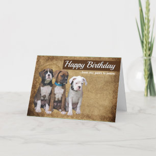 Boxer Puppy Dog Cards - Personalised Birthday Card